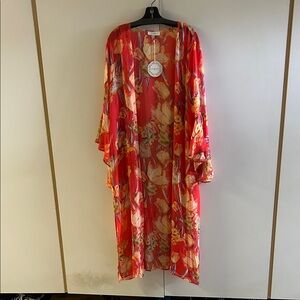 Umgee USA Floral orange Red Kimono